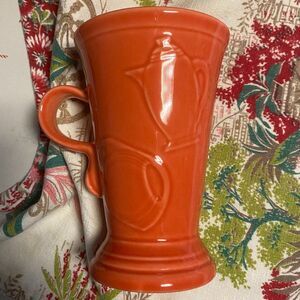Fiestaware Rare Retired Persimmon Pedestal Mug